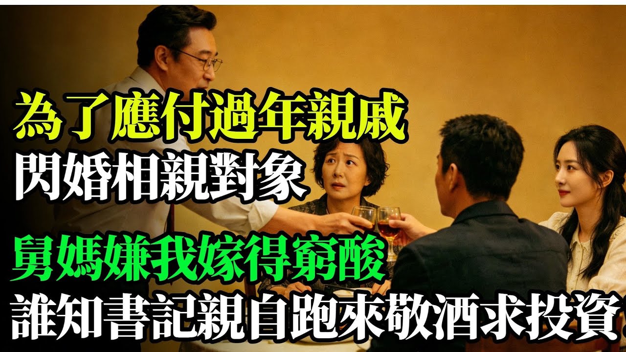 為了應付過年親戚閃婚相親對象，舅媽嫌我嫁得窮酸，誰知書記親自跑來敬酒求投資！#奇聞#故事#完結文