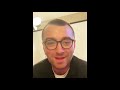 Quick Message from Sam Smith on Live with a cute smile | 2019