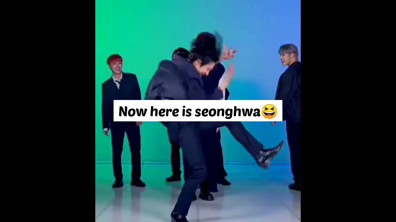 Seonghwa imitating mingi's part in Deja Vu song😆😆😂💕