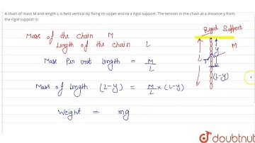 A chain of mass M and length L is held vertical by fixing its upper end to