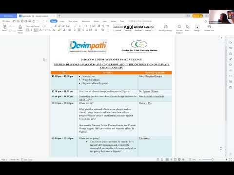 DEEPENED AWARENESS AND CONVERSION ABOUT THE INTERSECTION OF CLIMATE CHANGE AND GBV.