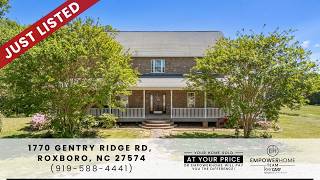 Price Reduced | 1770 Gentry Ridge Rd Roxboro NC | Private Brick Estate on Acreage