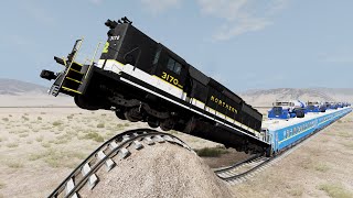 Trains Vs Bulged Rail #52 - Beamng.Drive