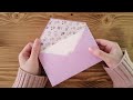 【型紙不要】画用紙一枚と折り紙で花柄の封筒の作り方
