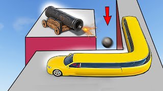 Vehicles vs. Ship Cannons in BeamNG.DRIVE