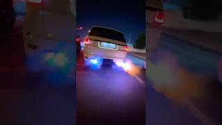 RANGE ROVER SVR POPS AND BANGS WITH FLAMES 🔥 #dubai #shortvideo #reels #viral #car #rangerover