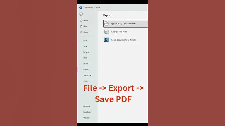 MS-Word Export to PDF format #pdfformat #microsoftword #wordprocessor