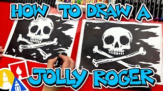 how to draw a jolly roger pirate flag