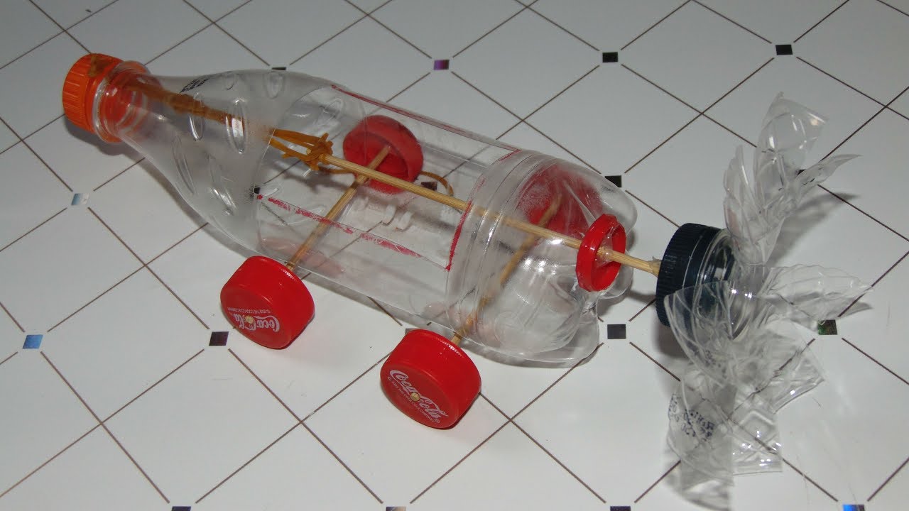 DIY water bottle car project  how to make a powered car easy ! 