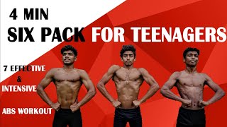 SIX pack for teenagers 4 min. Abs workout