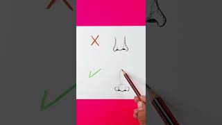 رسم الأنف بطريقة صحيحة #shorts #رسم_سهل