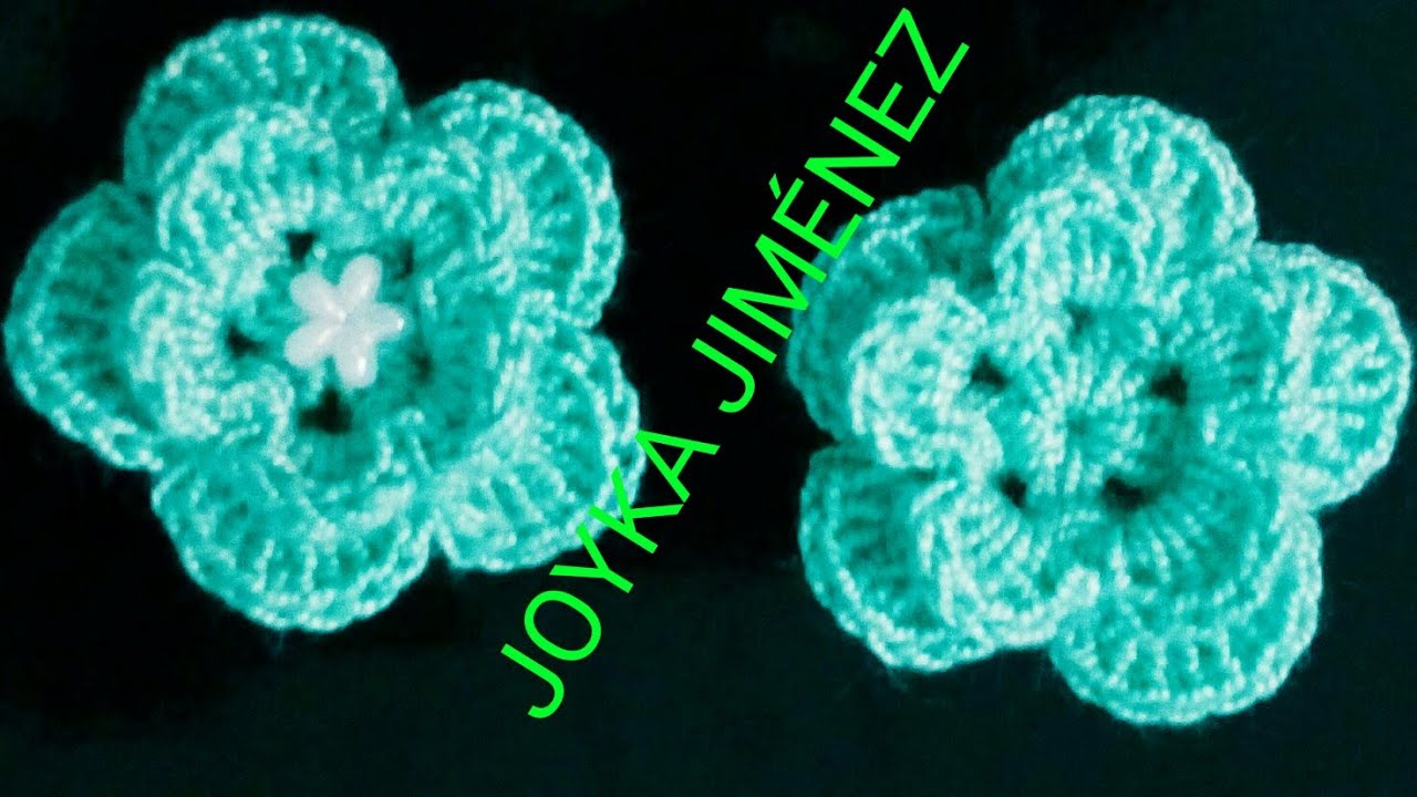 Flor tejida fácil a crochet - YouTube