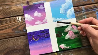 clouds easy painting beginners acrylic cloud simple drawing step