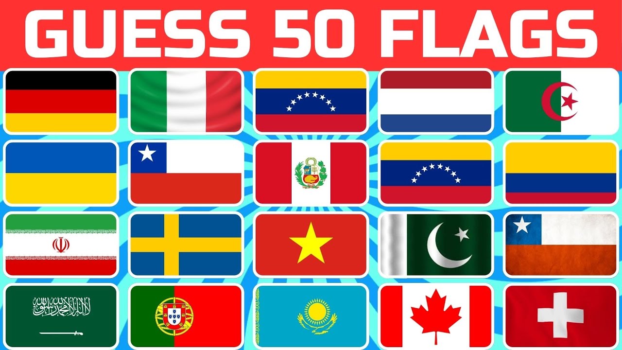 Guess the Flag Quiz 50 Flags - YouTube