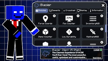 Glacier Client V5 for MCPE 1.21+ ✅ | Mods list ⚙️