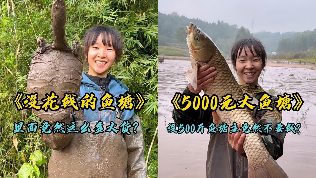 幺妹没花钱拿下放干水的鱼塘，里面究竟能找到多少大货？