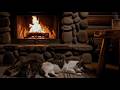 Sleepy Cat Purring by the Fireplace | Cozy Night Sounds for Deep Sleep