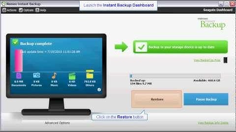 Memeo Instant Backup: Restoring Files Using the Instant Backup Interface