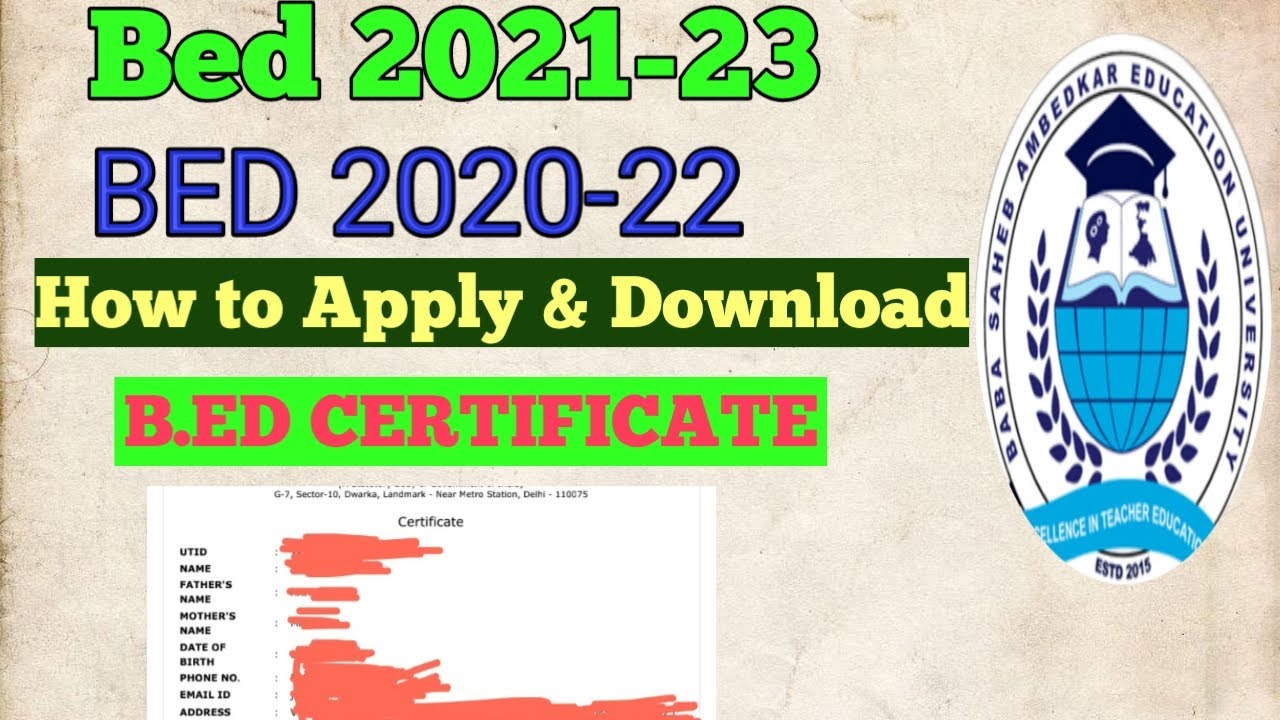 How to apply B ED CERTIFICATE / How to download b ed CERTIFICATE YouTube How to apply B ED CERTIFICATE / How to download b ed CERTIFICATE YouTube