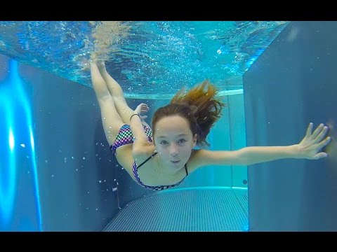 Carla Underwater - swimming underwater, jumping and water slides