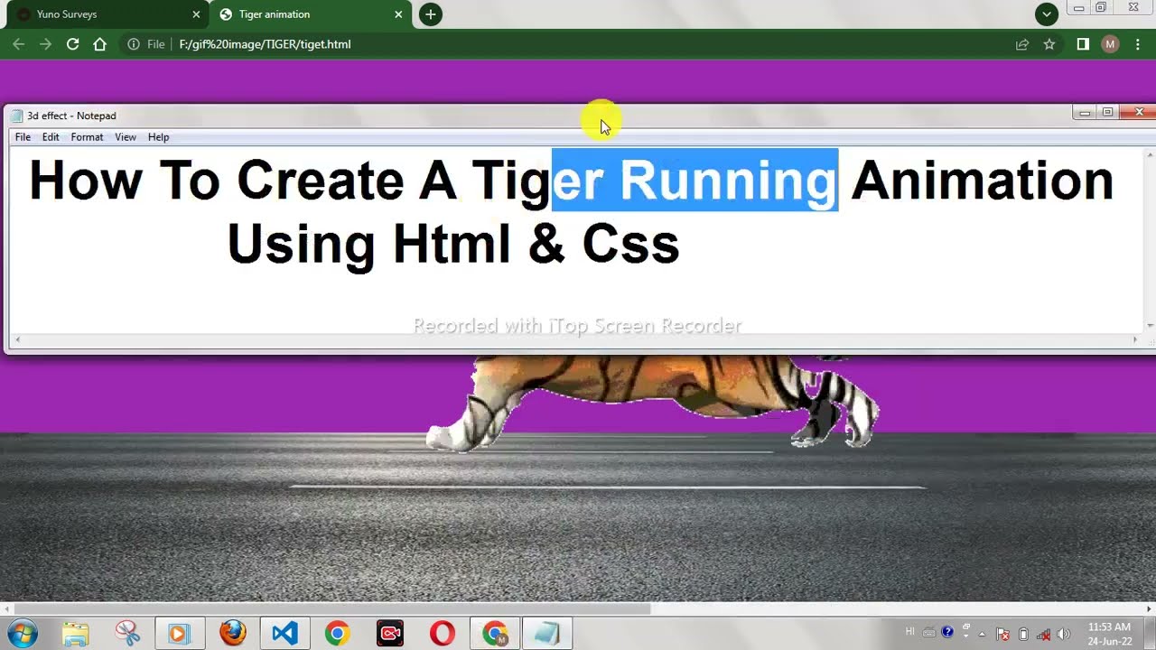 how to create a simple tiger animation pure use html ,css | tiger ...