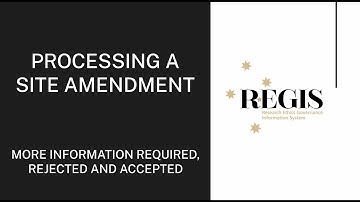 Processing a Site Amendment in REGIS
