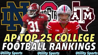 Revealing AP 25 College Football Rankings l Instant Reaction Notre Dame Texas A M falling