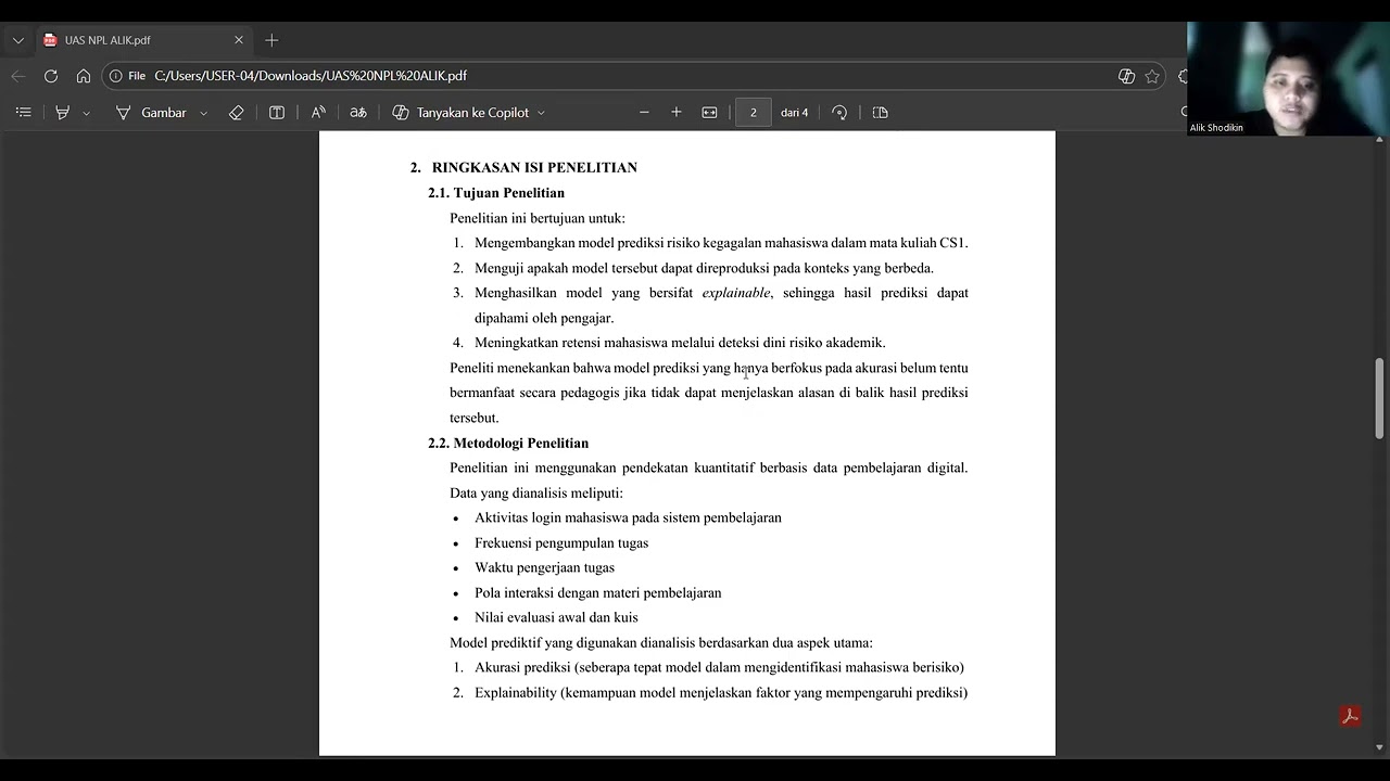 UAS MATA KULIAH NATURAL LANGUAGE PROCESSING /IFD32 - ALIK SHODIKIN-240401020026
