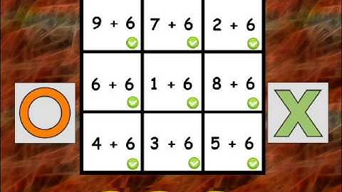 Tic Tac Toe Addition Plus 6 to Plus 10