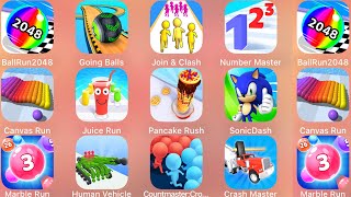 Crash Master,Canvas Run,Juice Run,Sonic Dash,Number Master,Going Balls,Human Vehicle,Ball Run 2048