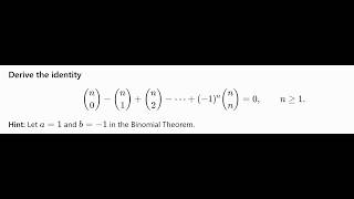 Proving an Identity of 0 using the Binomial Theorem
