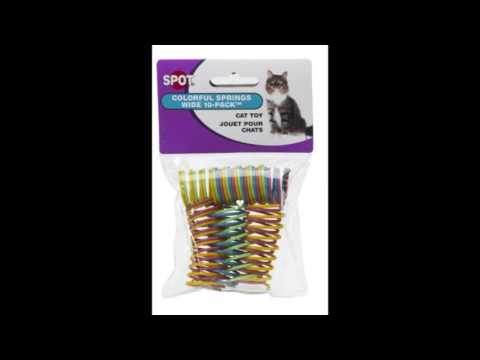 Ethical Pet Wide Durable Heavy Gauge Plastic Colorful Springs Cat Toy 10 Pack