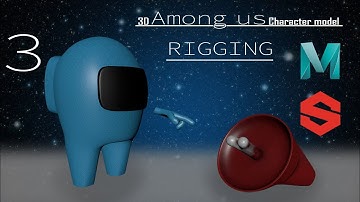 #Among us 3D Among us character Rigging Time-lapse | Autodesk Maya Part-3