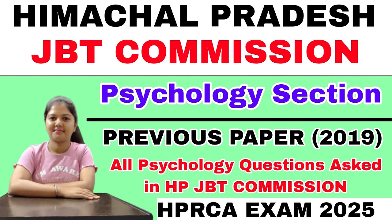All Psychology Questions asked in HP JBT Commission | HPRCA | Previous Paper 