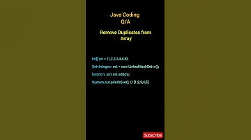 Remove Duplicates from Array in Java 🔥 | Coding Interview Question #java #interviewquestions #shorts