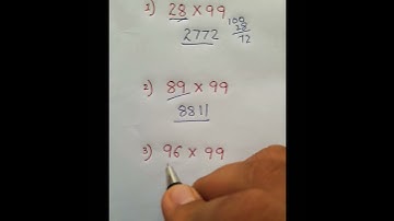 Multiplication of any two digit number with 99 | MATHS SHORT TRICK |VEDIC MATHS #shorts #shortvideo