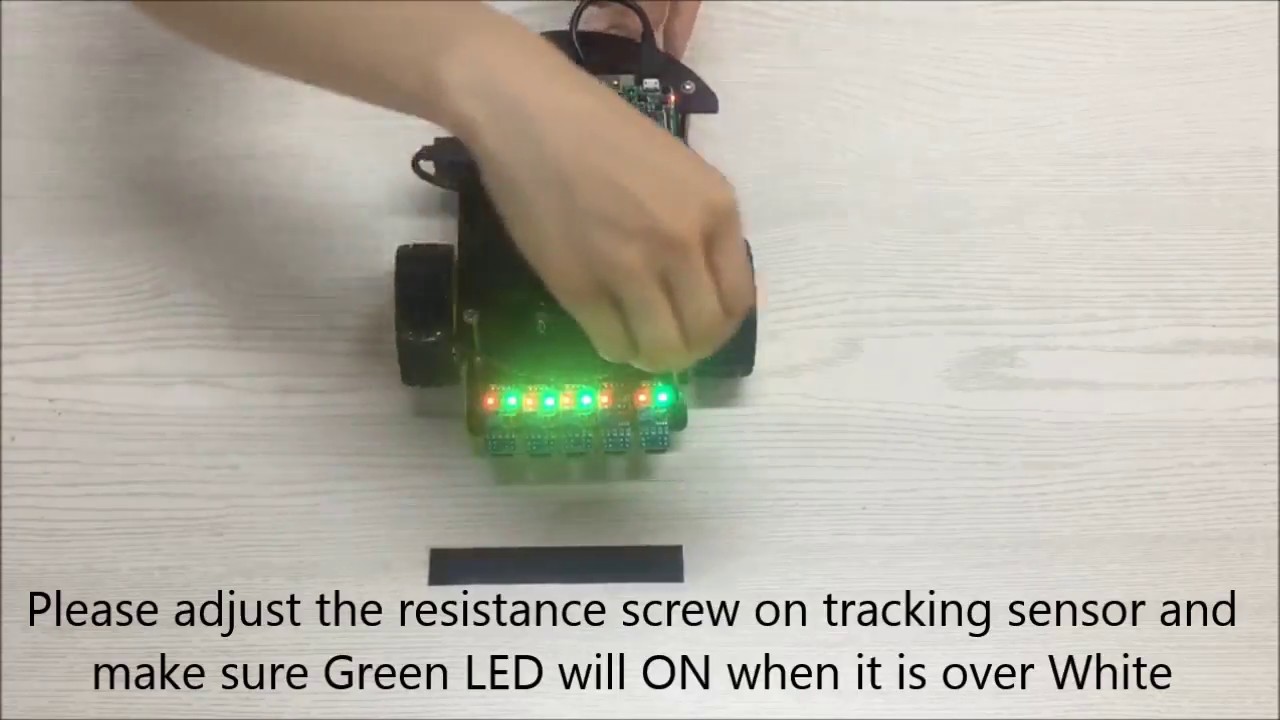 RPi Car Kit Lesson 2: Line Follower-Adjust Tracking Module - YouTube