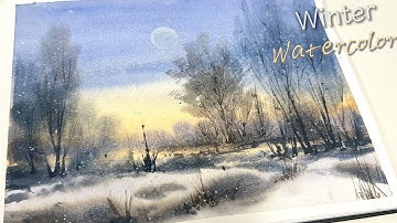 Painting a Winter Scene in Watercolor | Full Process Real Time