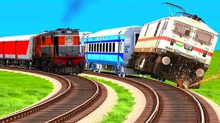 OVER SPEED LIVE TRAIN ACCIDENT AT 2 MOST DIFICULT CURVED RAILWAY TRACKS|🔺 Train Simulator|Railworks|