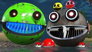 ROBOT PACMAN VS MONSTER PACMAN USE POKEMON NEW fun ADVENTURE  (PACMAN POKEMON)