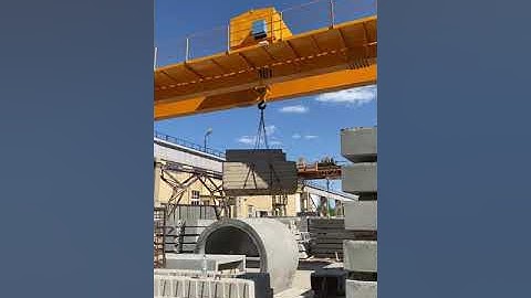 16 Ton Overhead Crane Working in a Precast Yard in Kazakhstan