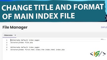 How to Change the Title and File Format of the Main Index File in Website