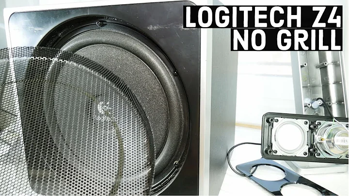 How to remove Logitech Z4 a grill + subwoofer excursion bass test