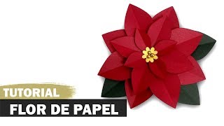 Como fazer flor Poinsettia 4 | Flor de Natal