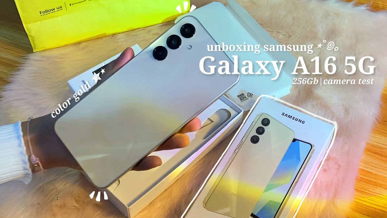 Samsung Galaxy A16 5G📦| aesthetic unboxing✨️| 256GB Gold⋆ ࣪˖ camera test