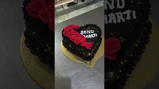 Heart shaped Designer Cake with Fondant red roses Theme Based Cake 100 Percent Eggless and Pure Cake