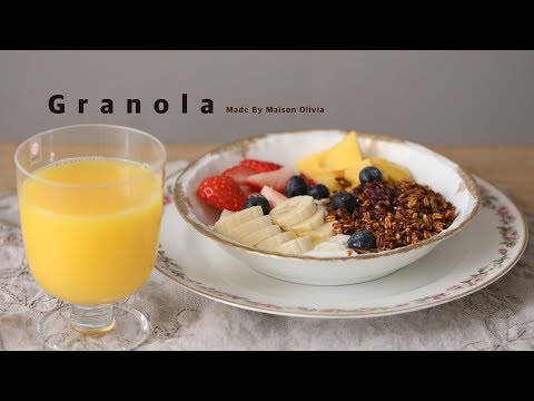 건강 담아 오트밀과 견과류 그래놀라 만들기 ( Granola ) - 메종올리비아