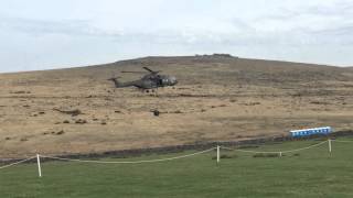 Low Flying Helicopter downdraft takes out Portaloo toilets