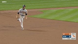 SF@NYM: Gillaspie delivers go-ahead three-run homer in 9th