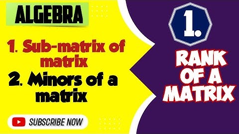 Sub-matrix of a Matrix | Minors of a Matrix | Chapter-2 Rank of a Matrix | Algebra | BSc 1st Sem